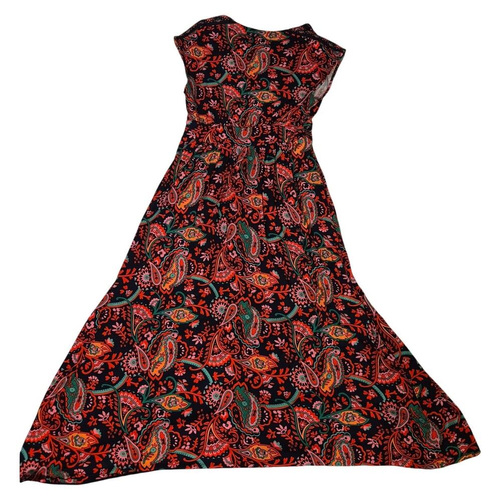 Boden Tiered Crossover V Neck Maxi Dress in Multicolor Paisley Print Sz 6R - Picture 6 of 7